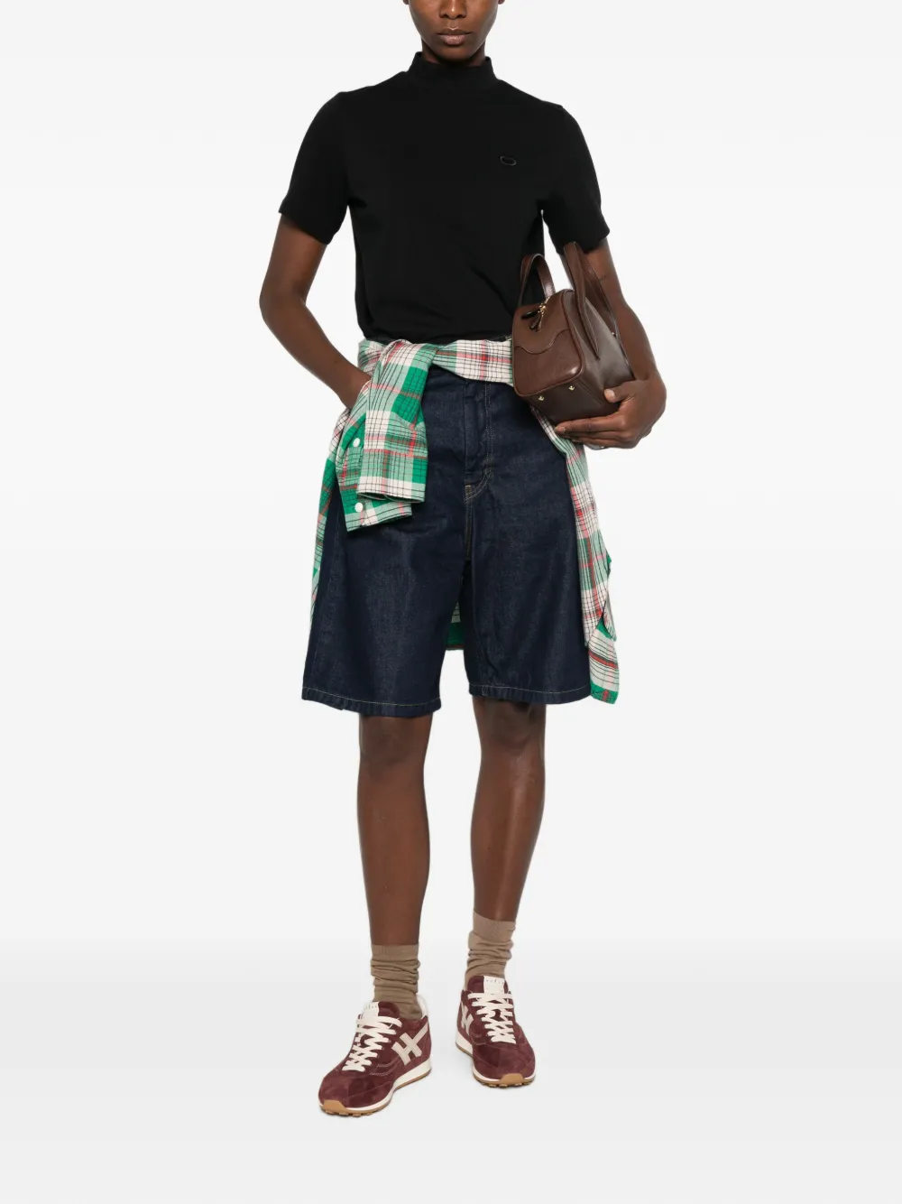 Maje T-shirt met hoge hals Zwart