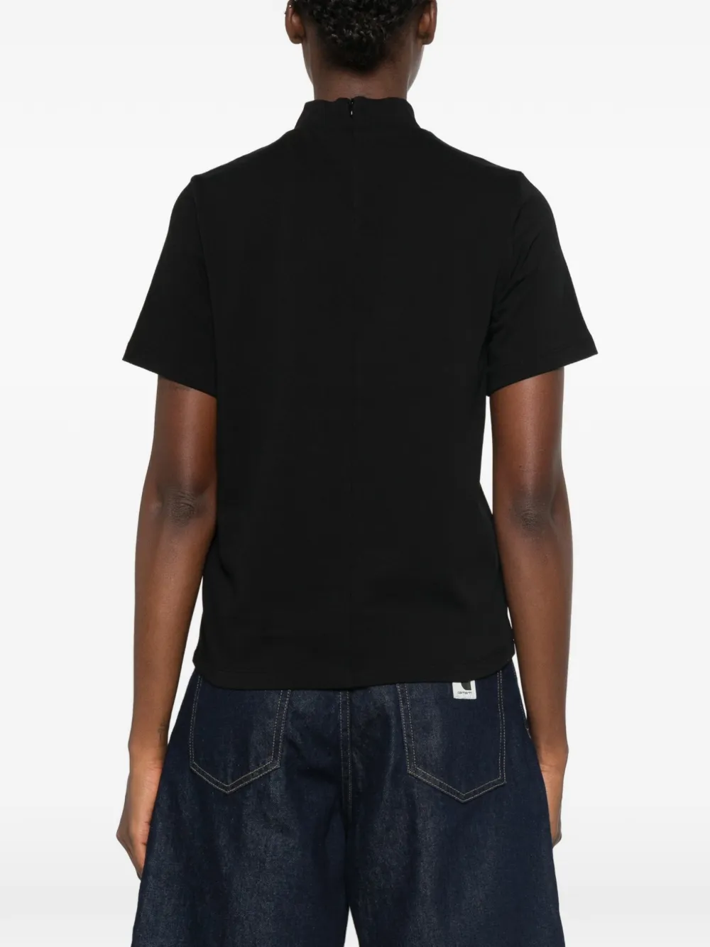 Maje T-shirt met hoge hals Zwart