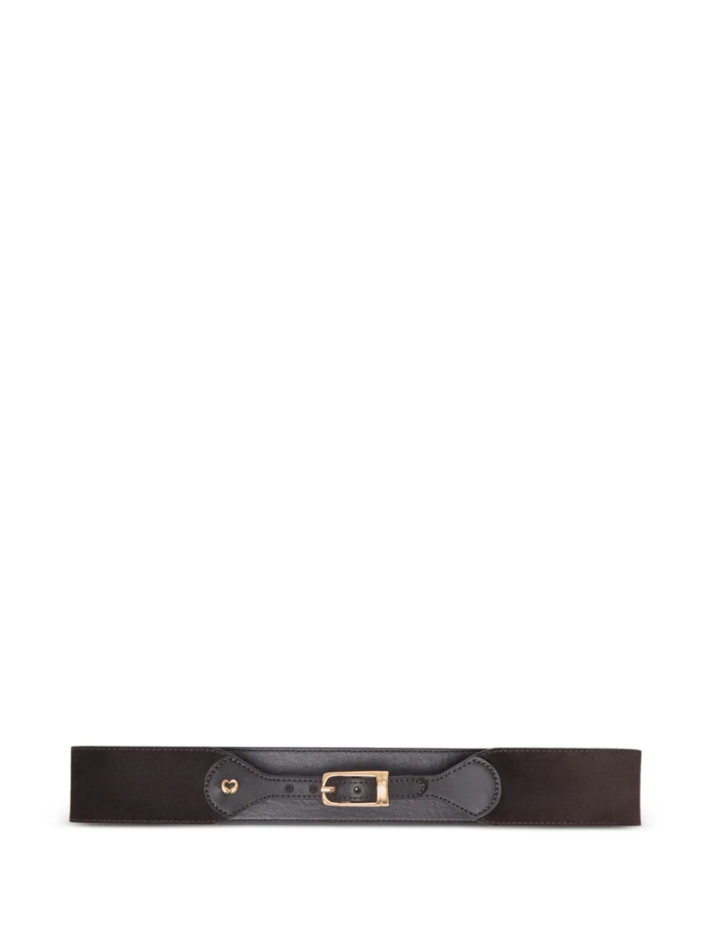 Maje mixed suede and leather corset belt - Marrone