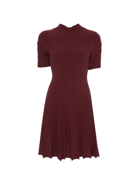 Maje ribbed-knit funnel-neck midi dress