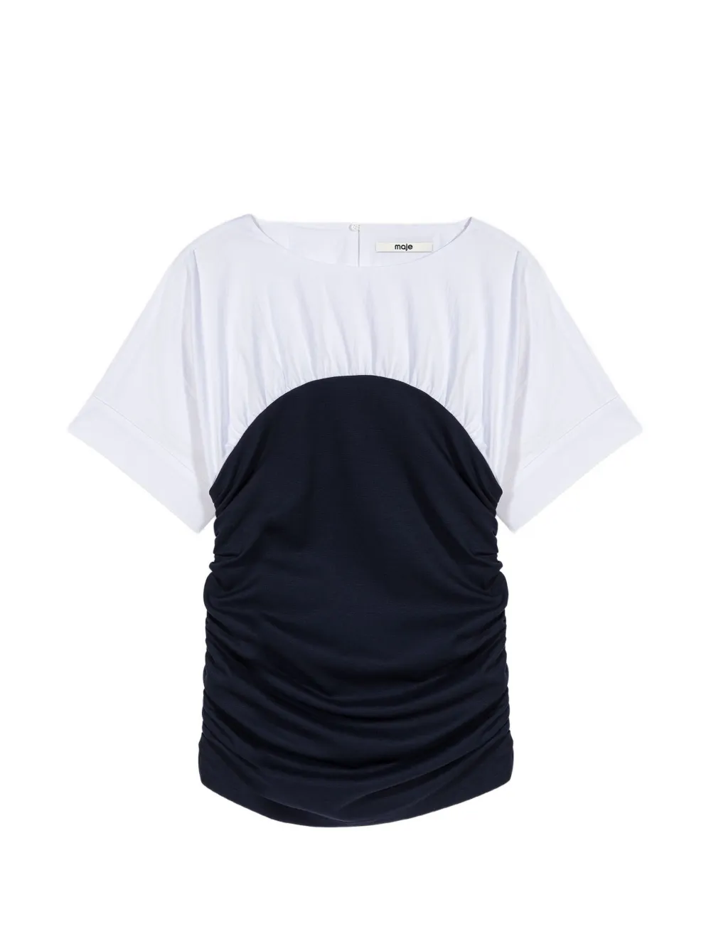 Maje ruched short-sleeve T-shirt - Bianco