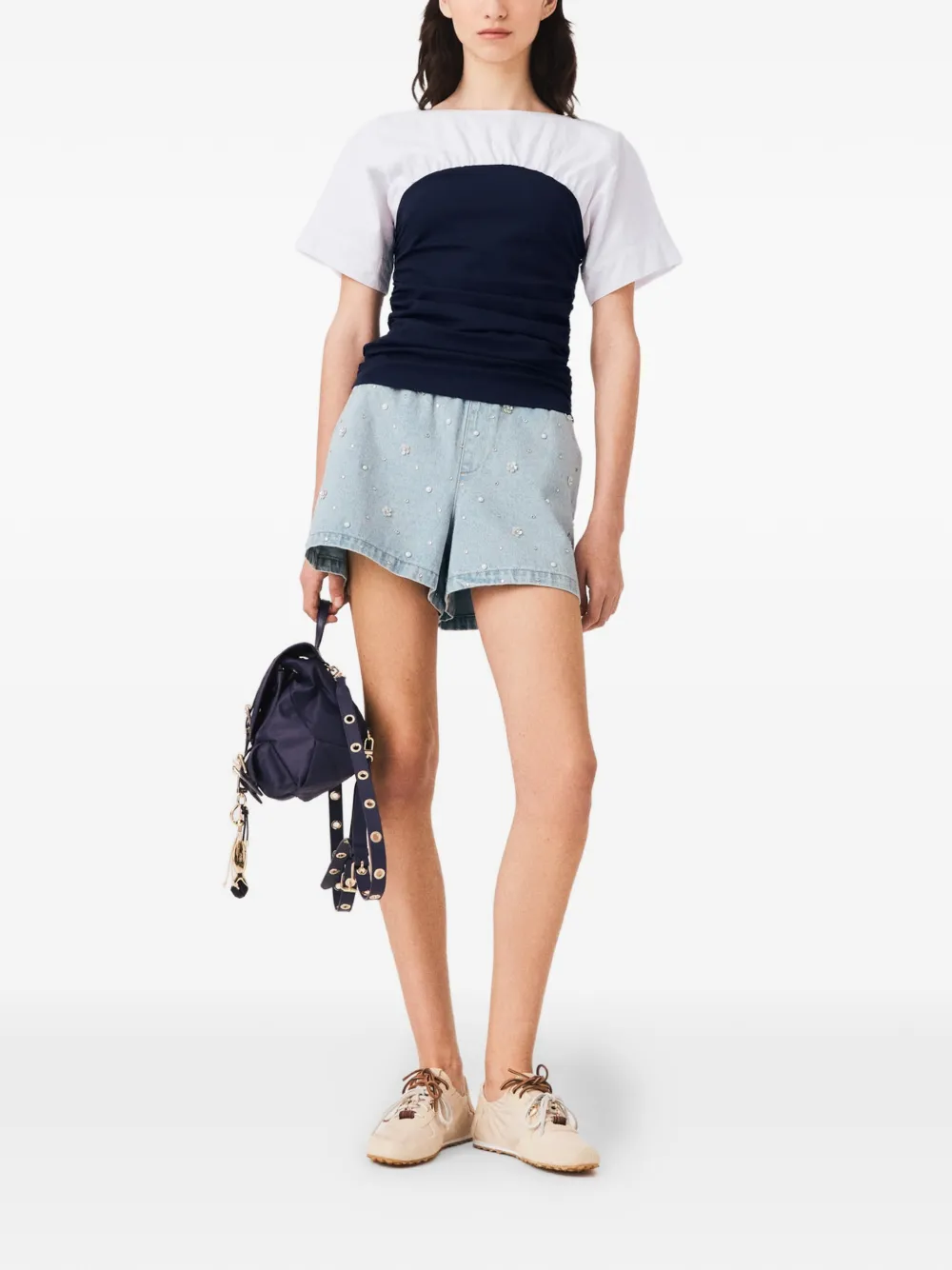 Maje T-shirt met ruches Wit