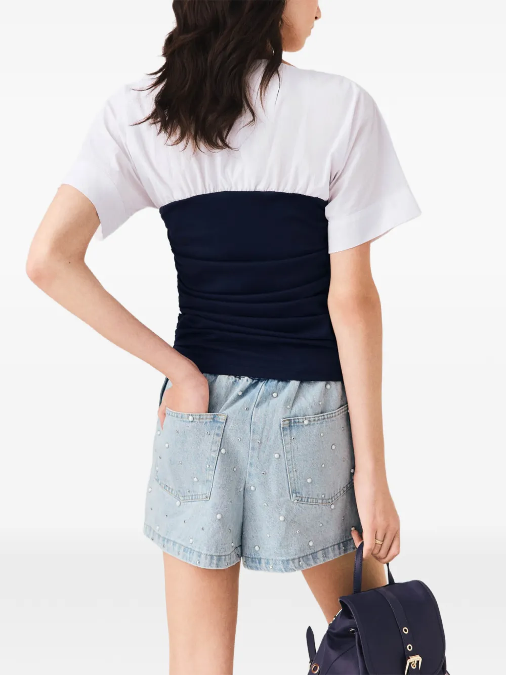 Maje T-shirt met ruches Wit