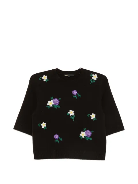 Maje floral-beaded short-sleeve T-shirt