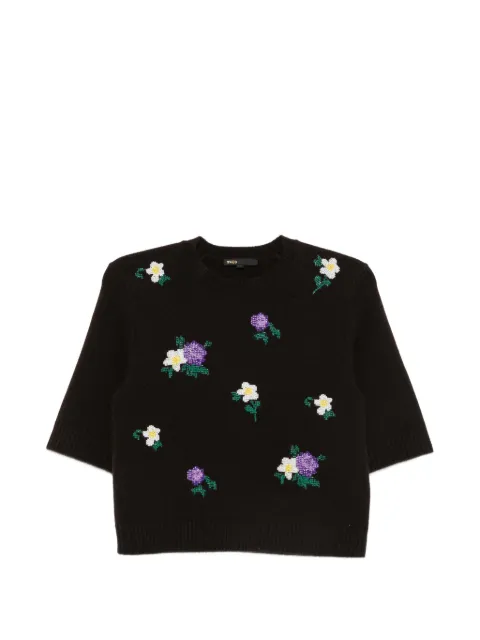 Maje floral-beaded short-sleeve T-shirt