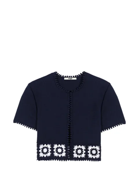 Maje — crochet-trim cropped cardigan