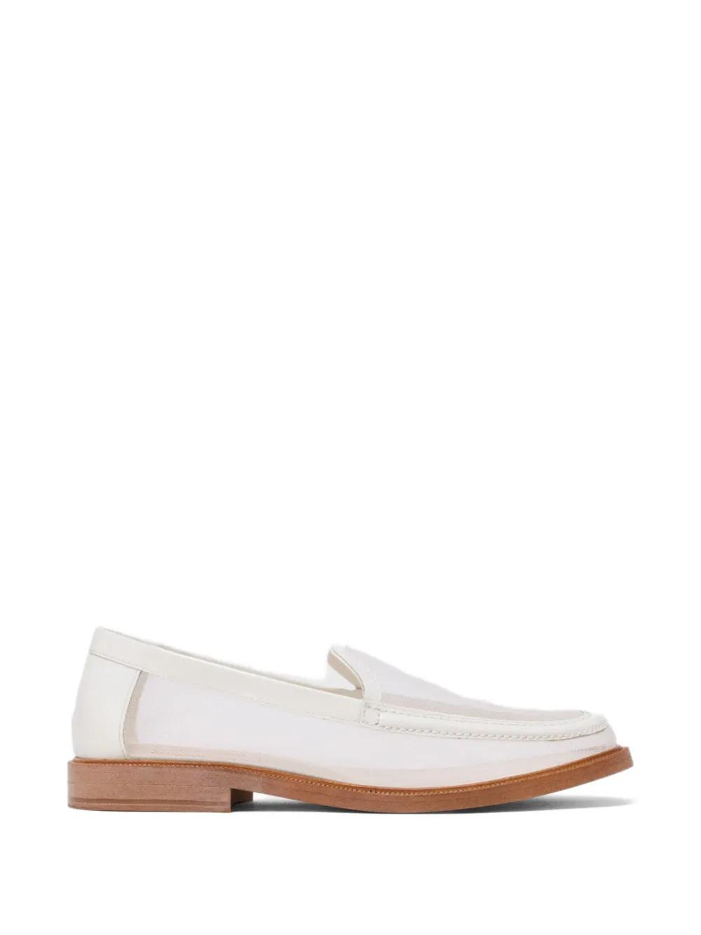 Maje x Blanca Miró leather-trim loafers - Bianco