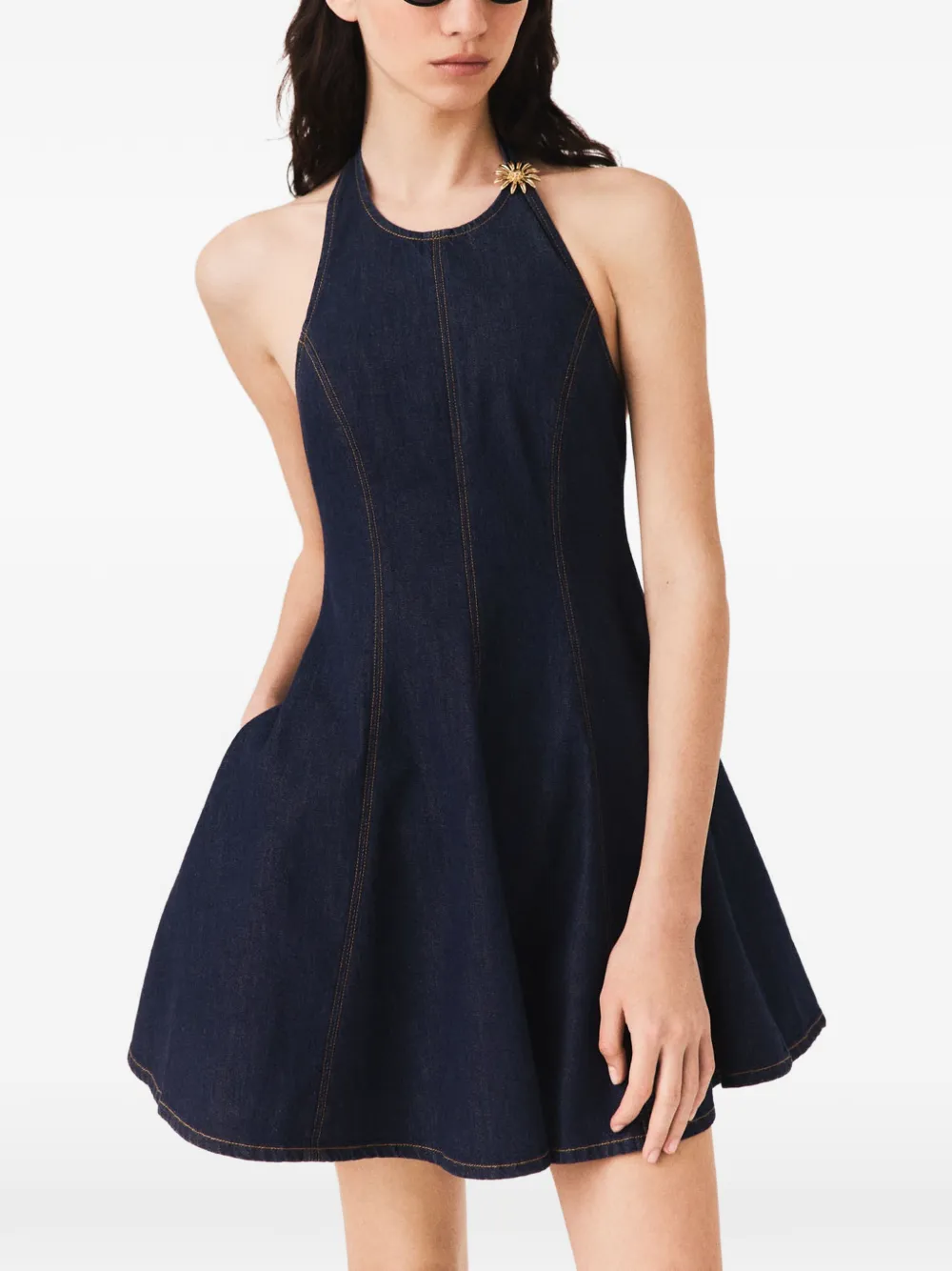 Maje Mini-jurk met halternek Blauw
