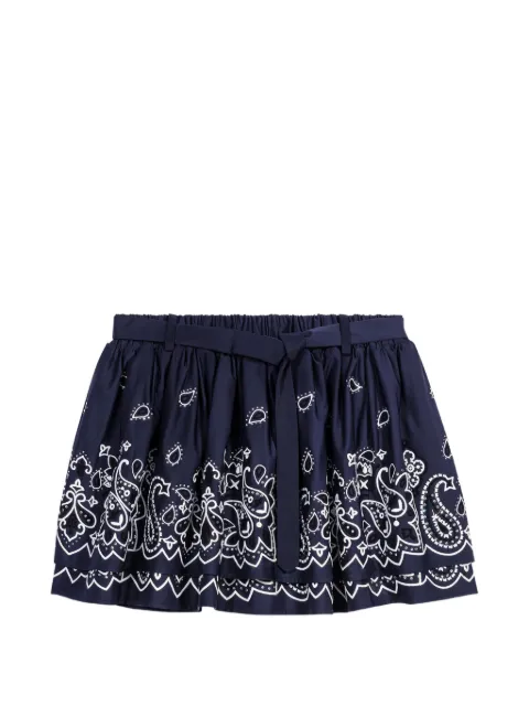 Maje short embroidered ruffled skirt