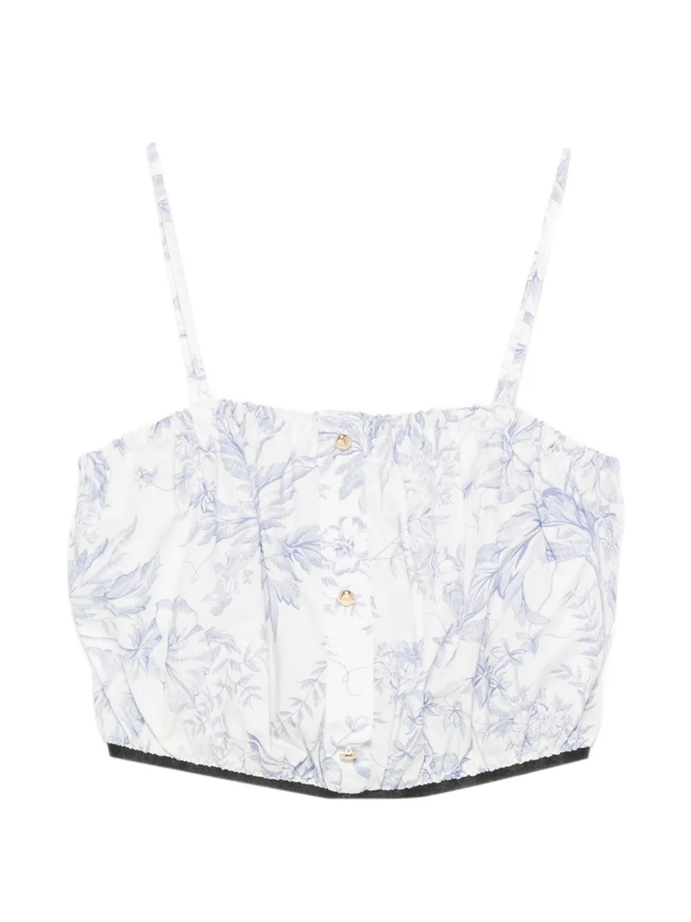 Maje floral-print cropped top - Bianco