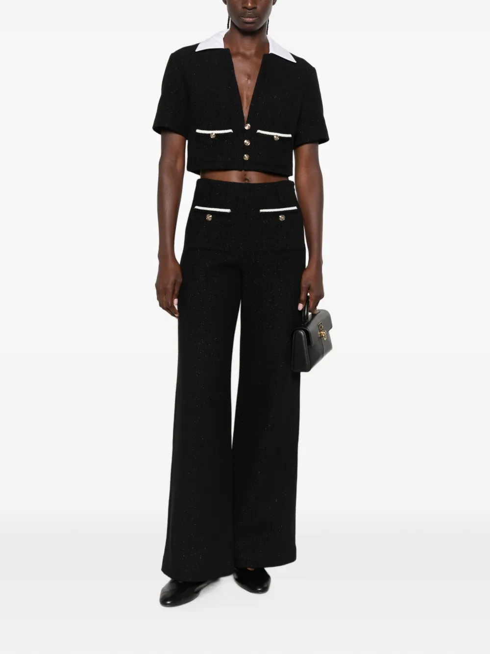 Maje Flared broek Zwart