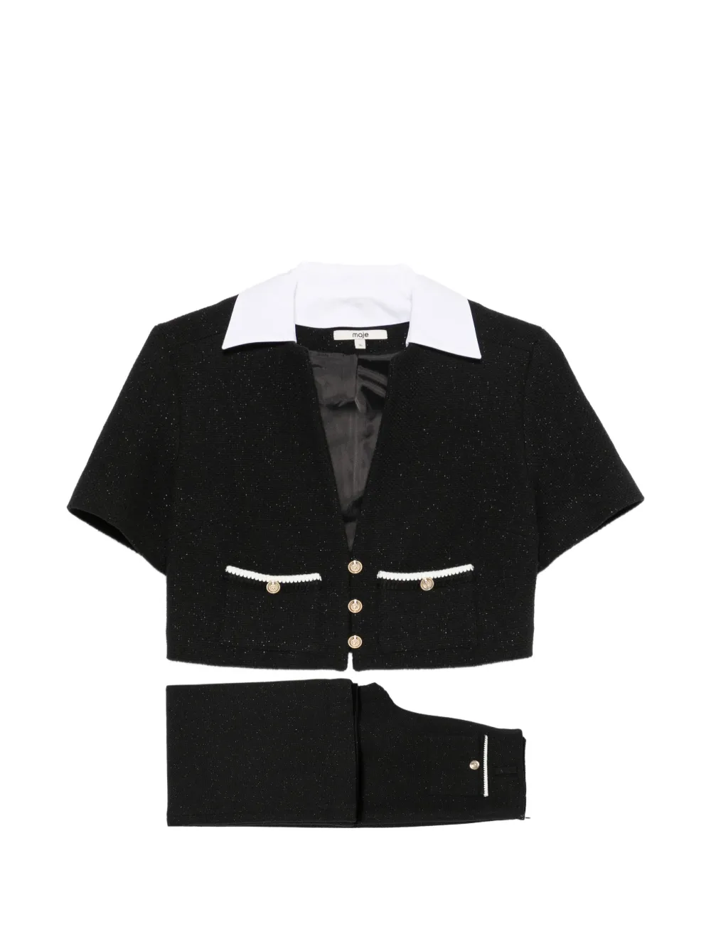 Maje button-detail flared trousers - Nero