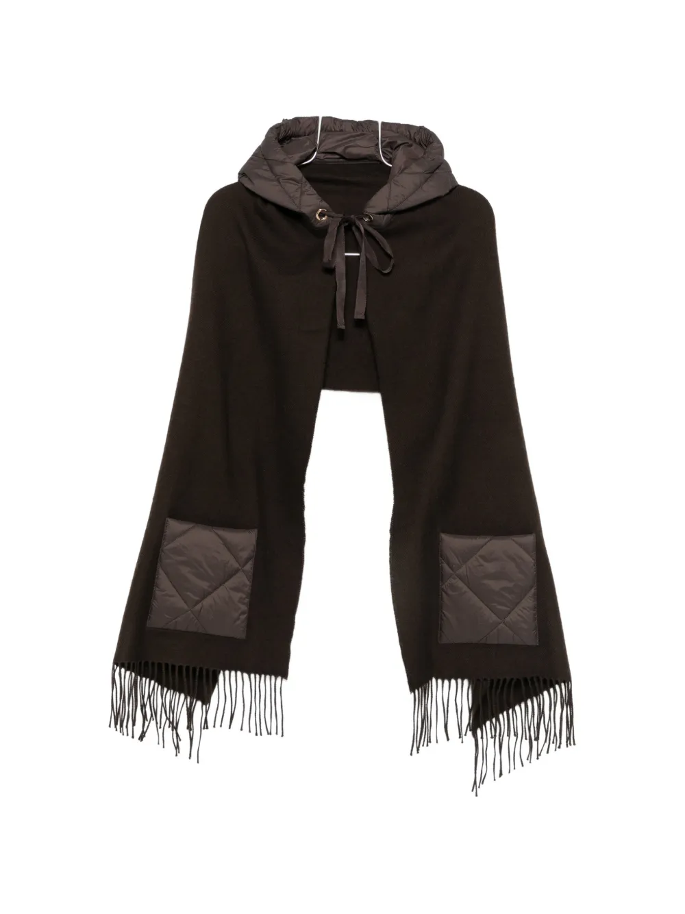 Maje fringed hooded poncho - Braun