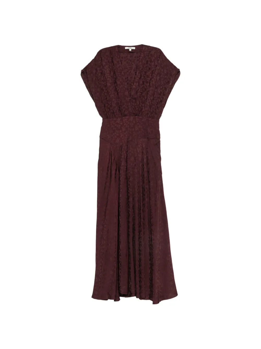 Maje floral-jacquard V-neck dress - Rosso