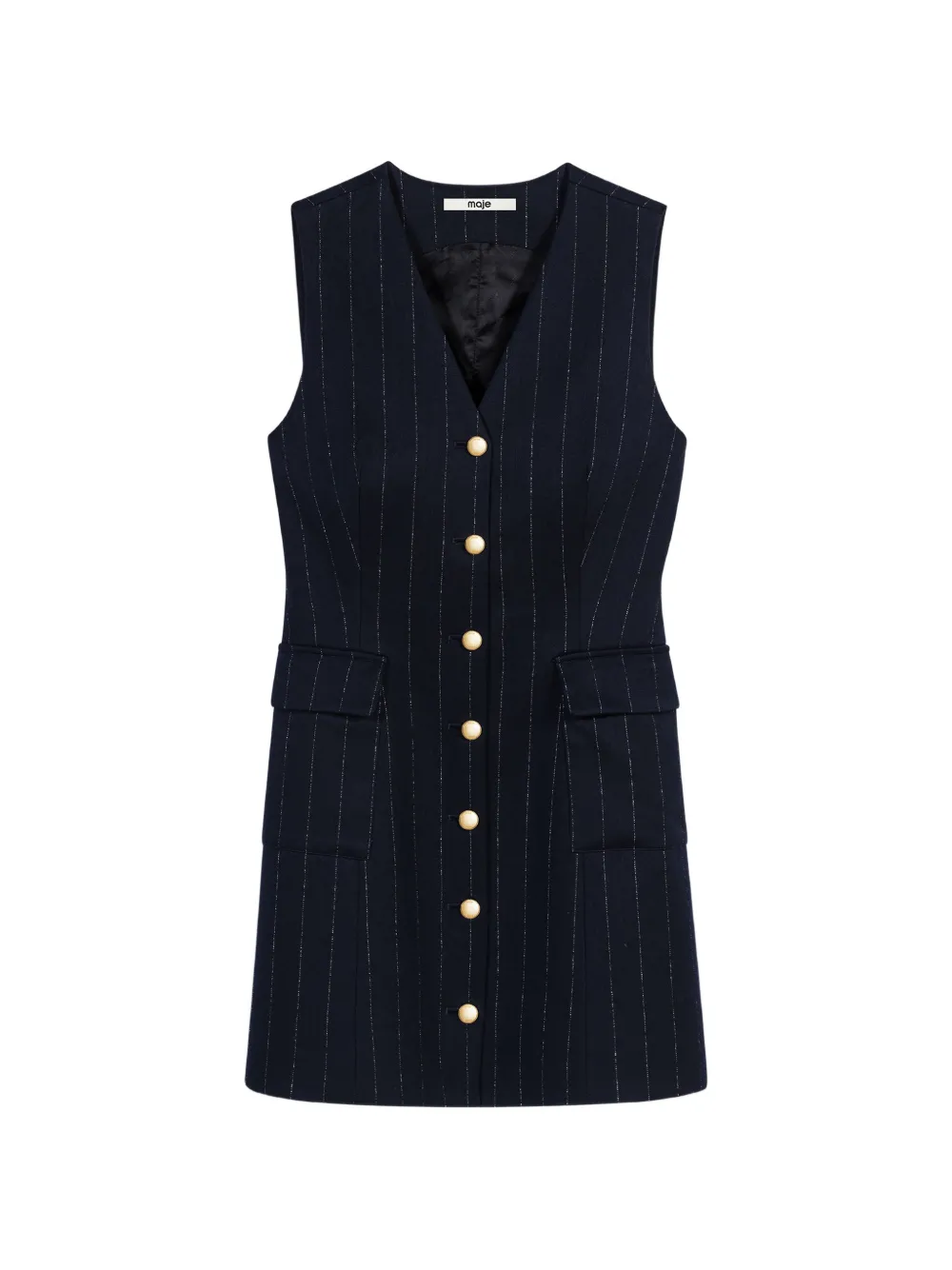 Maje sleeveless tailored lurex dress - Blu