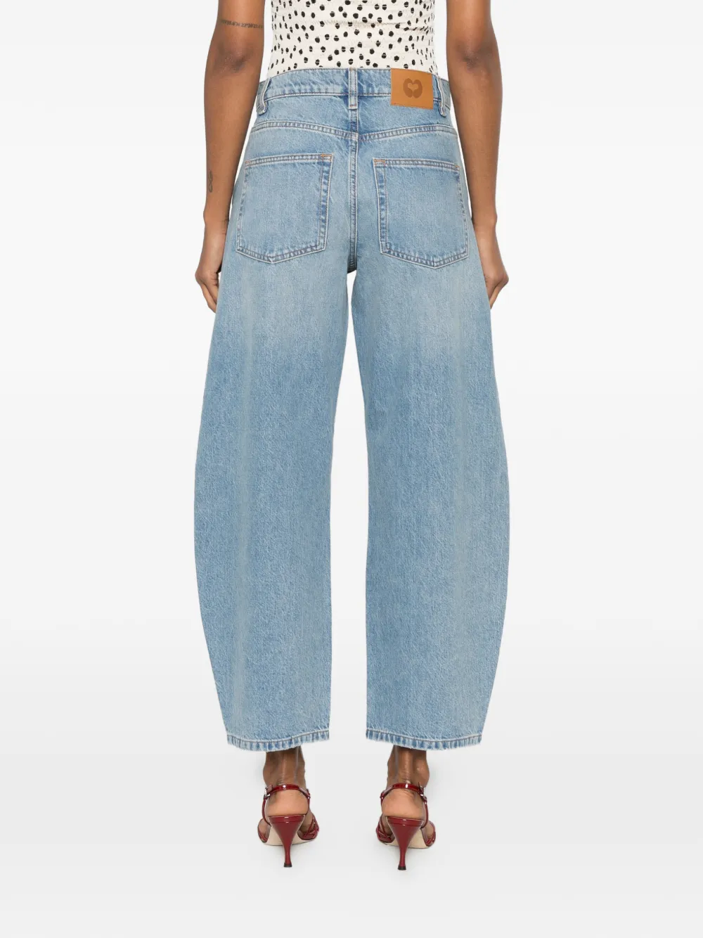 Maje Jeans met wijde pijpen Blauw