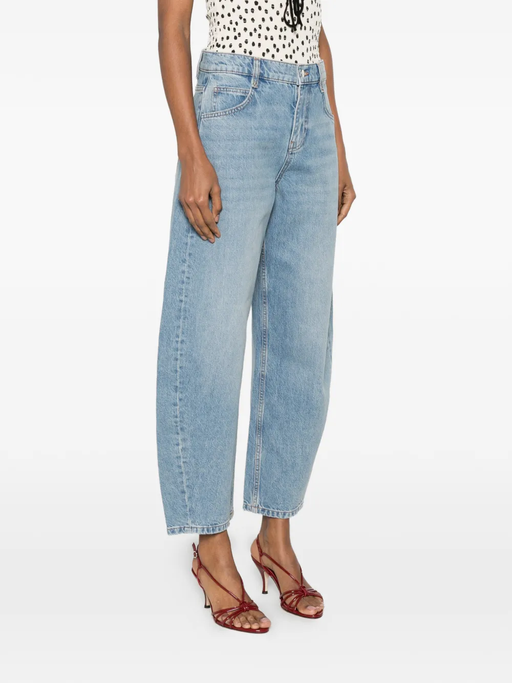 Maje Jeans met wijde pijpen Blauw
