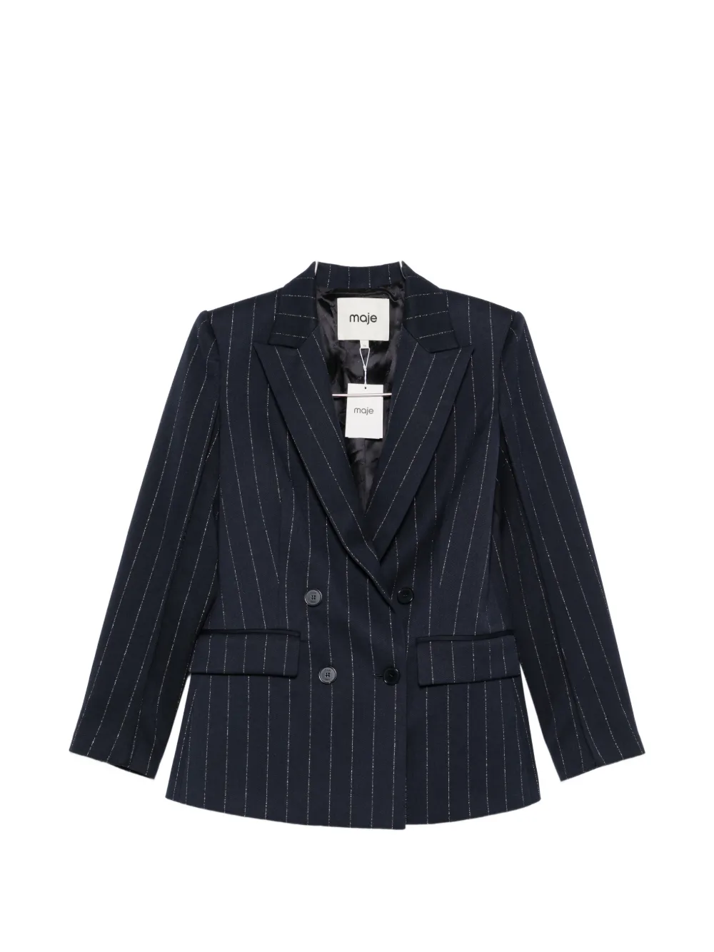 Maje pinstripe double-breasted blazer - Blue