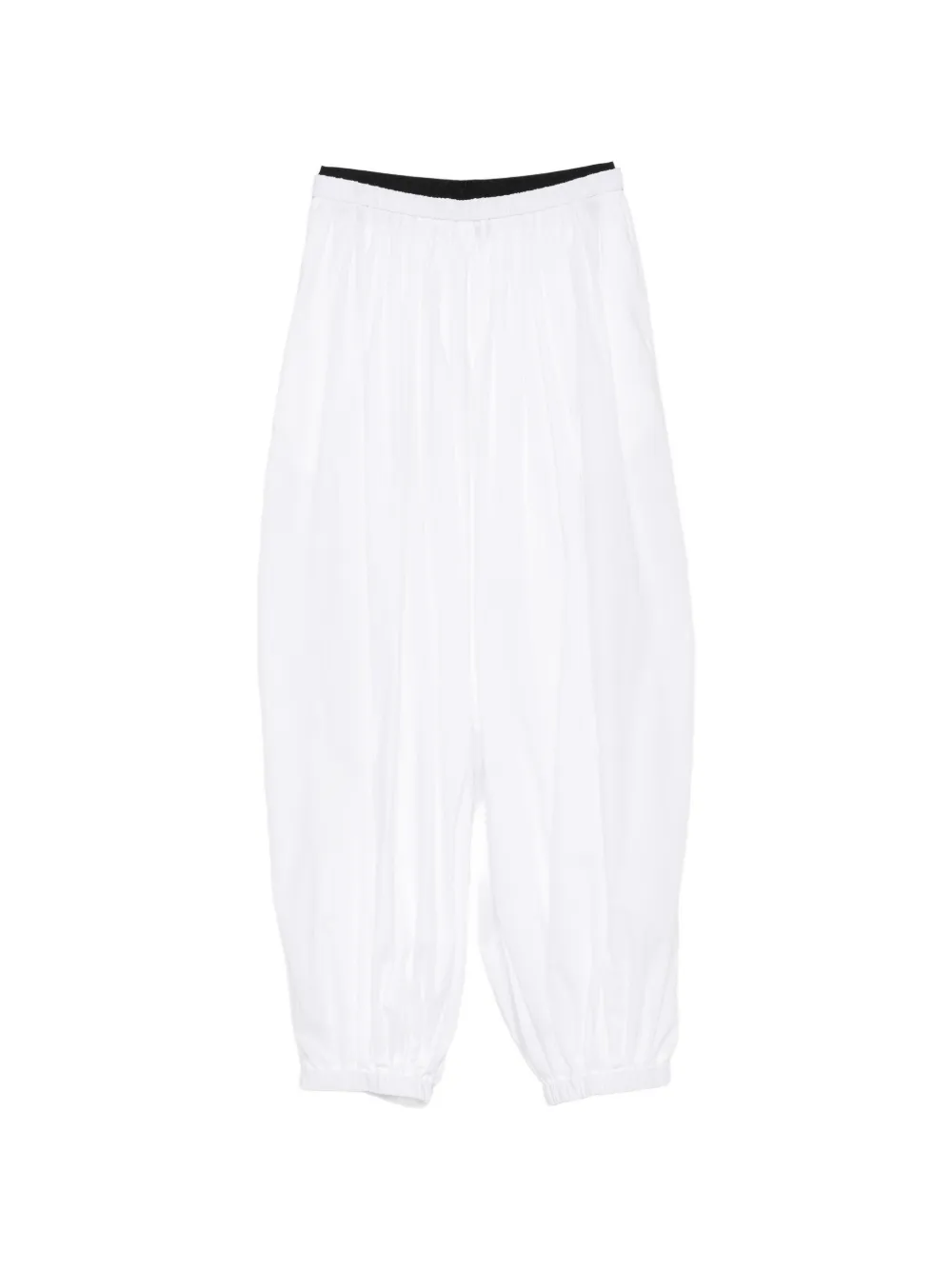 Maje elasticated-waistband oversize trousers - Bianco
