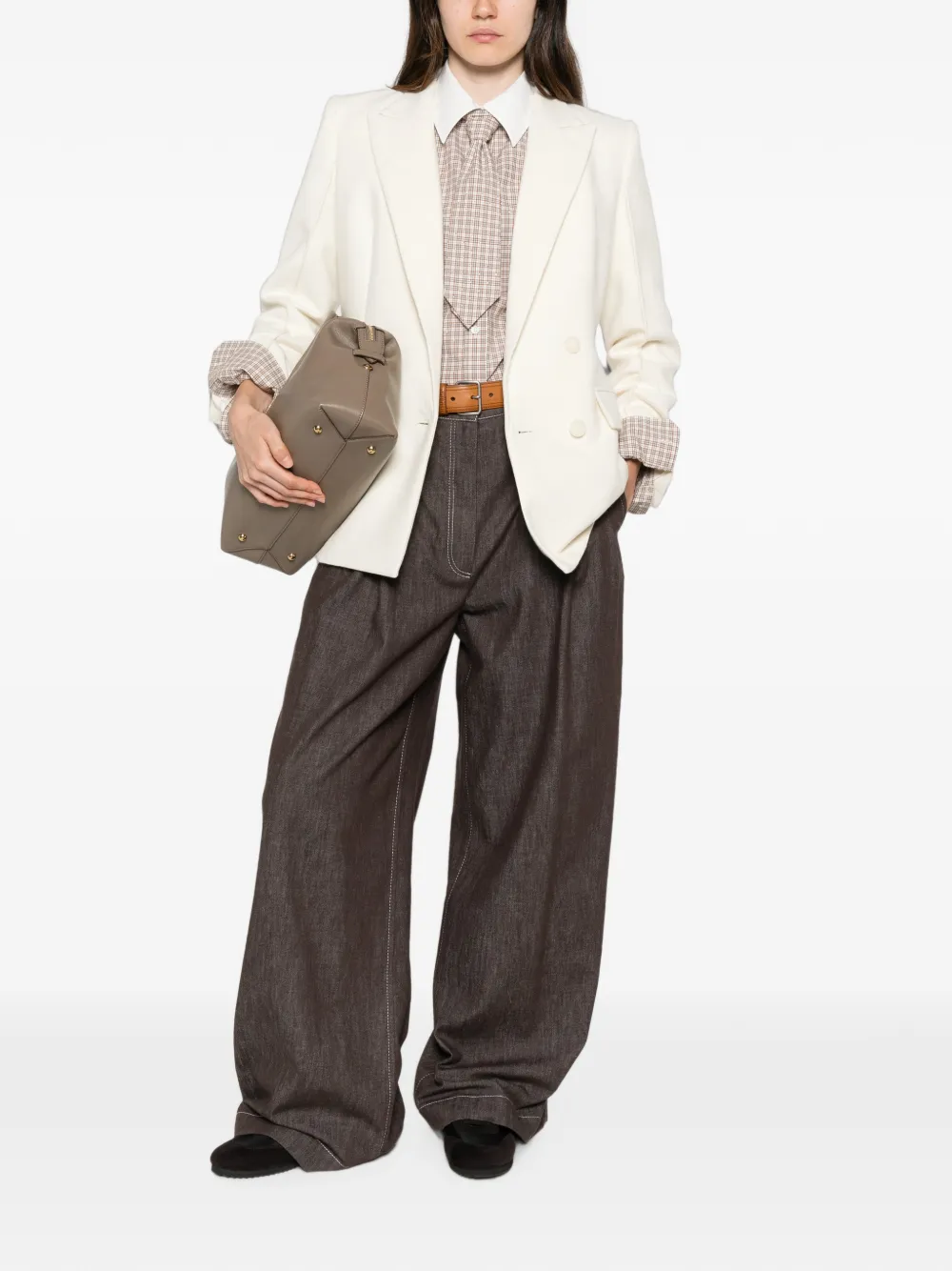 Maje Blazer met dubbele rij knopen Beige