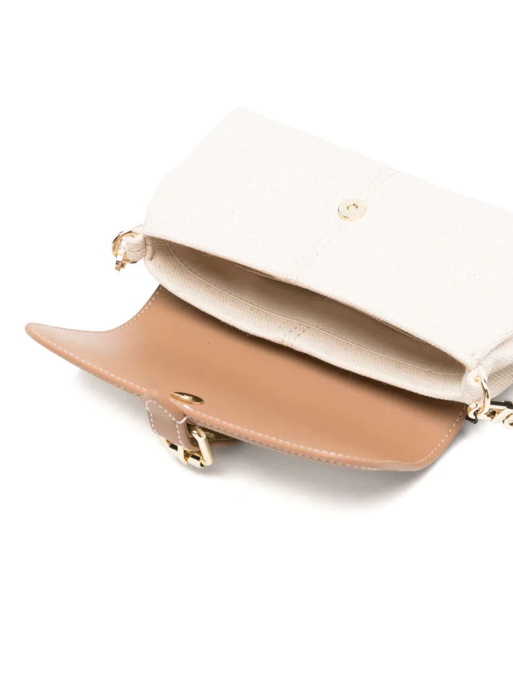 Maje Schoudertas met gespdetail Beige