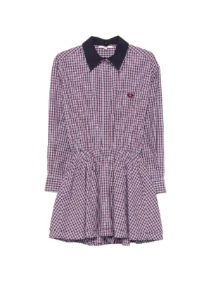 maje plaid shirt dress Orange And Camel Checked Shirt Dress by Maje at THE MILE
