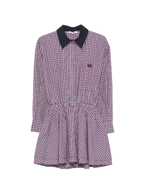 Maje checked cotton mini dress