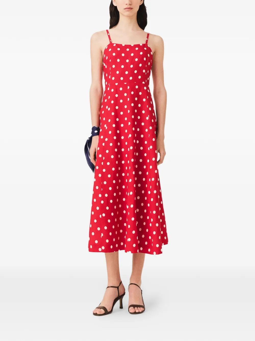 Maje Midi-jurk met stippen Rood