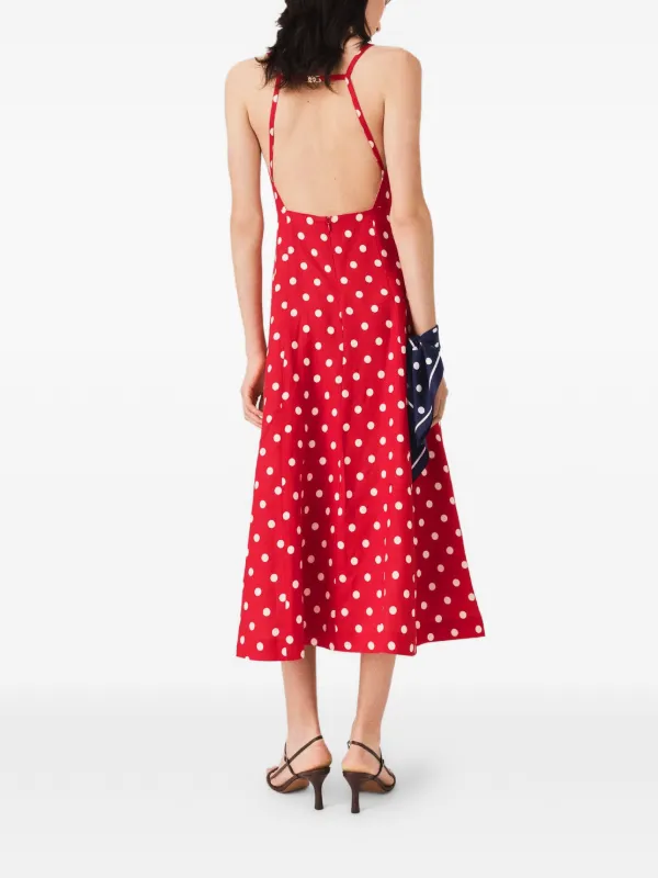 red polka dot midi dress Red polka dot strapless dress MEDIUM