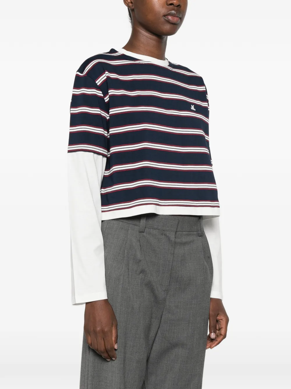 Maje Cropped T-shirt Blauw