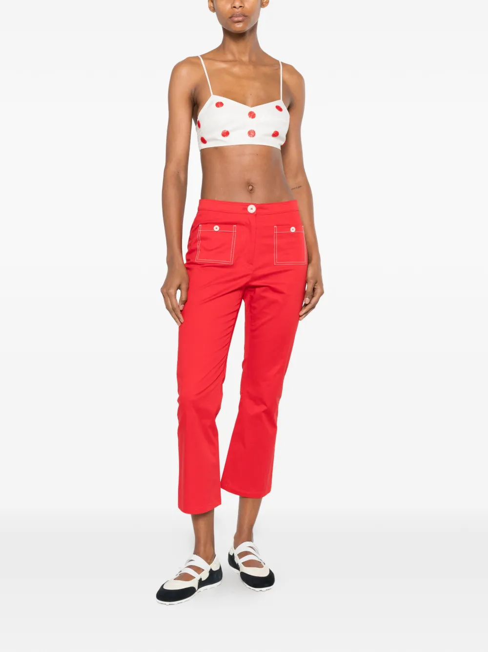 Maje Straight broek Rood