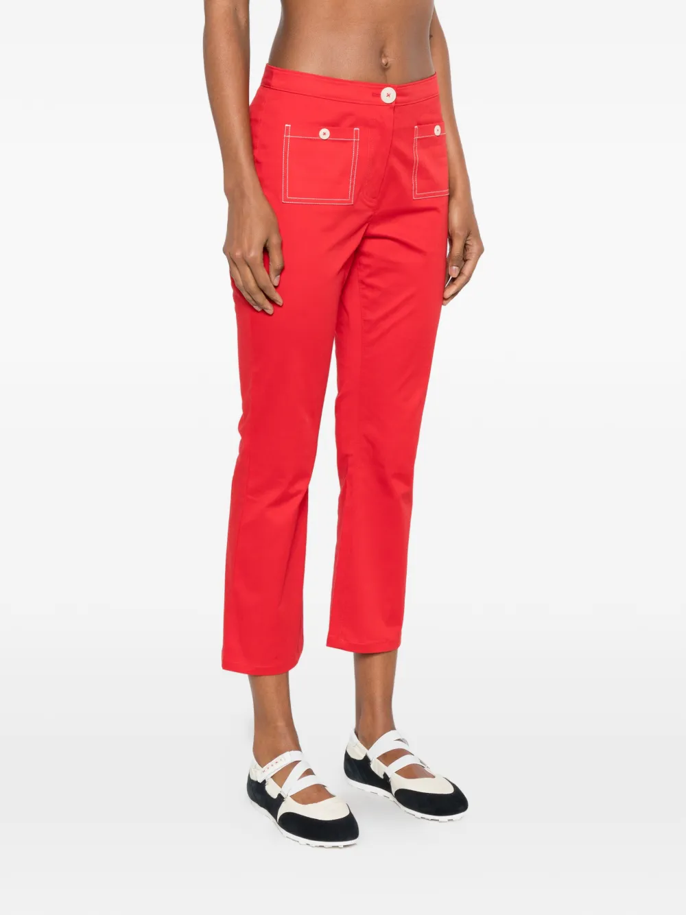 Maje Straight broek Rood