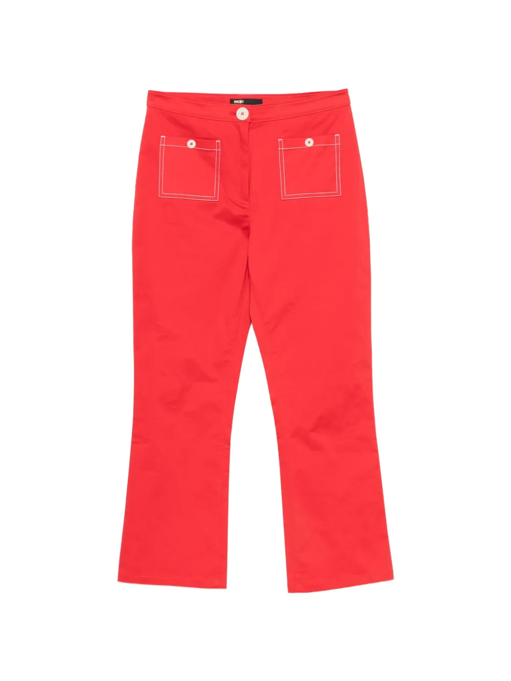 Maje Pantaloni dritti con cuciture a contrasto - Rosso