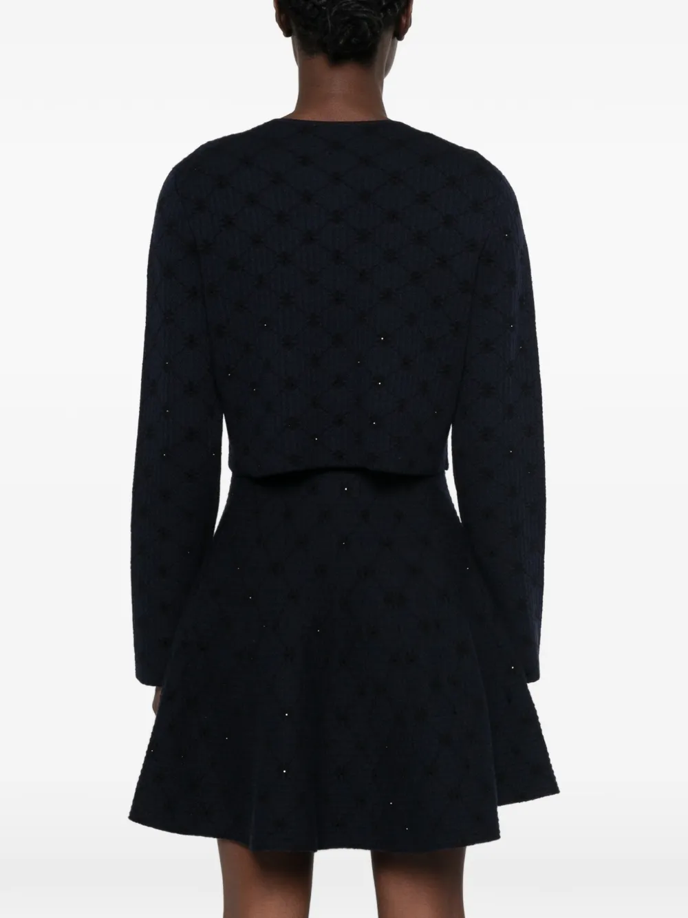Maje Pointelle gebreid vest verfraaid met pailletten Blauw