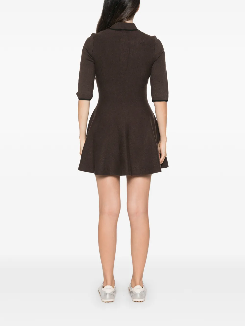 Maje Button-up mini-jurk met kraag Bruin