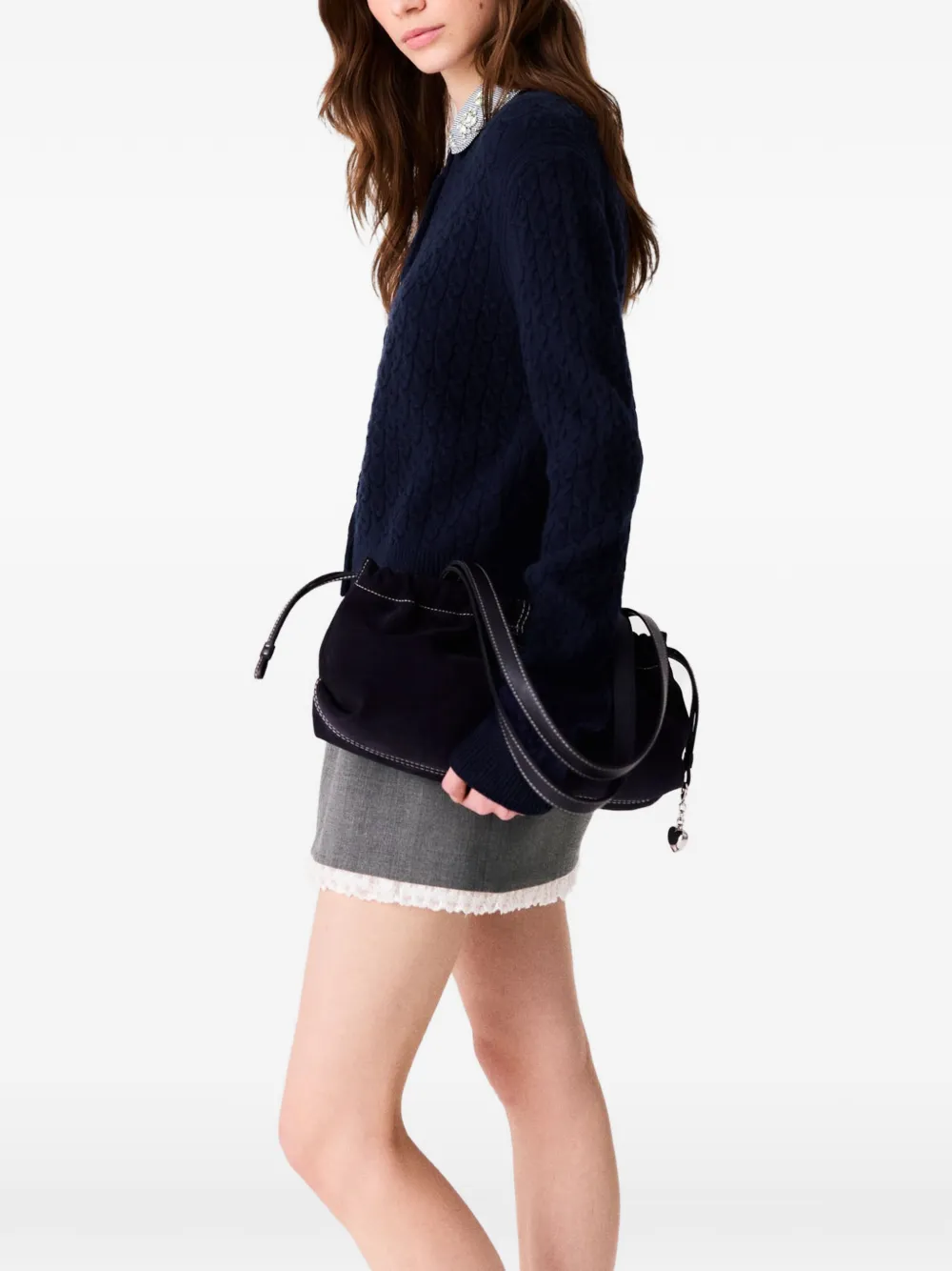 Maje Vest met popeline kraag Blauw