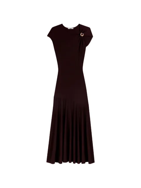 Maje heart-buckle flared knitted dress