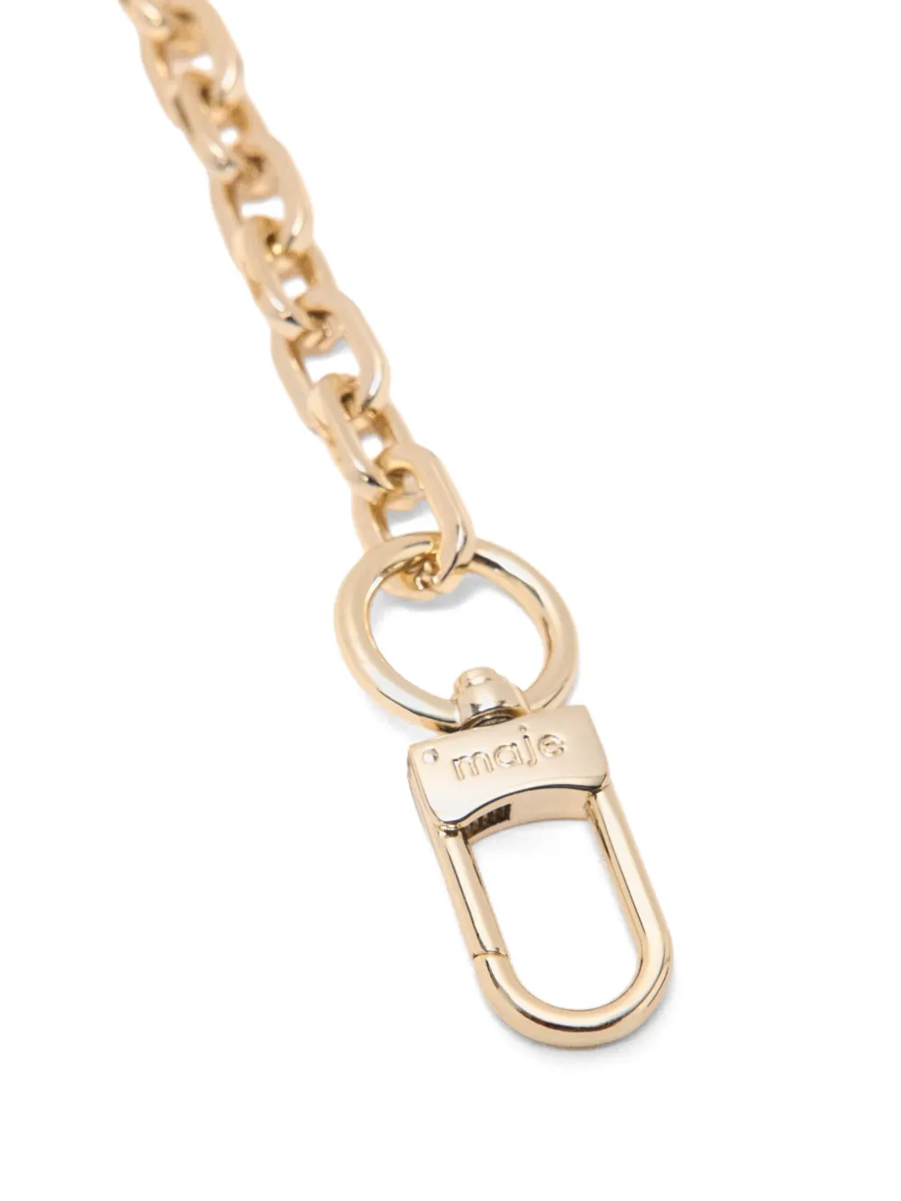 Maje Korte schouderband met metalen ketting Goud