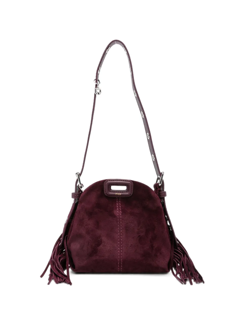 Maje fringe-detail chain-strap mini bag - Violett