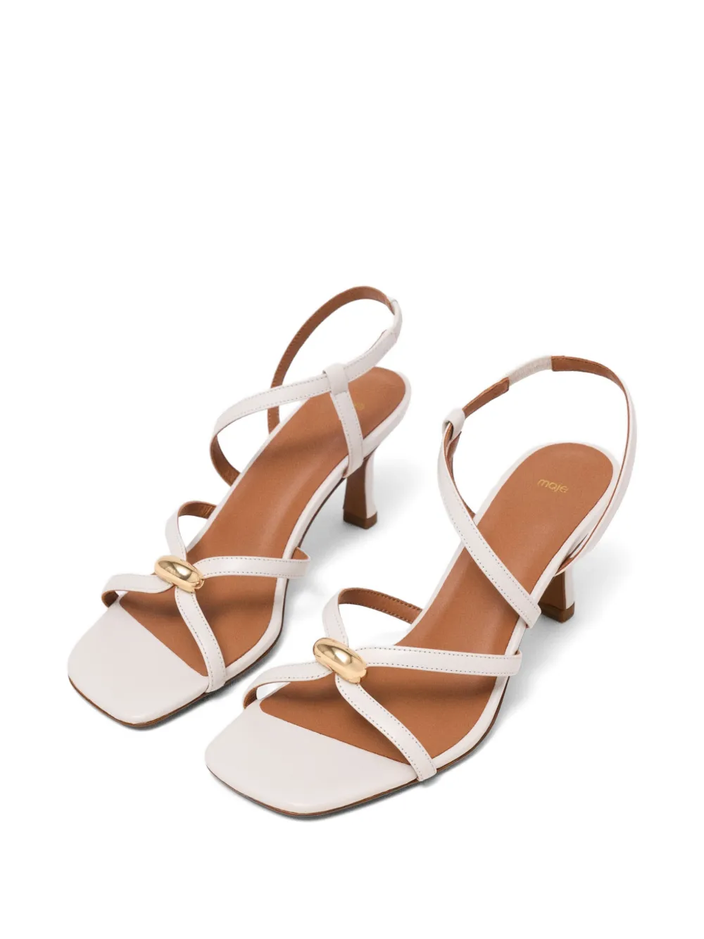 Maje bead-embellished heeled sandals Wit