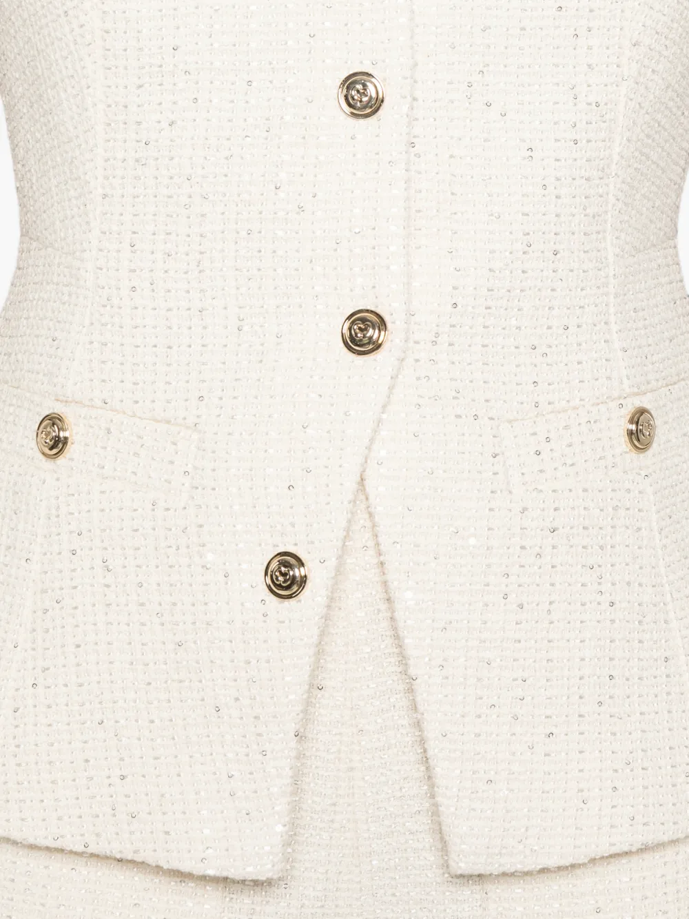 Maje Mouwloze top met knopen Beige