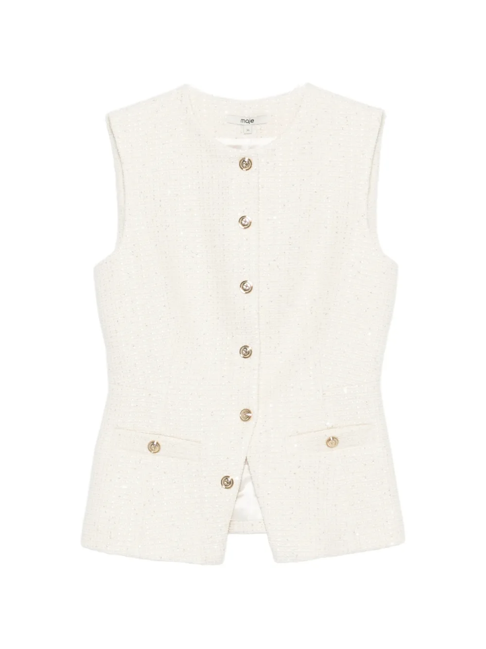 Maje sleeveless button-front top - Toni neutri