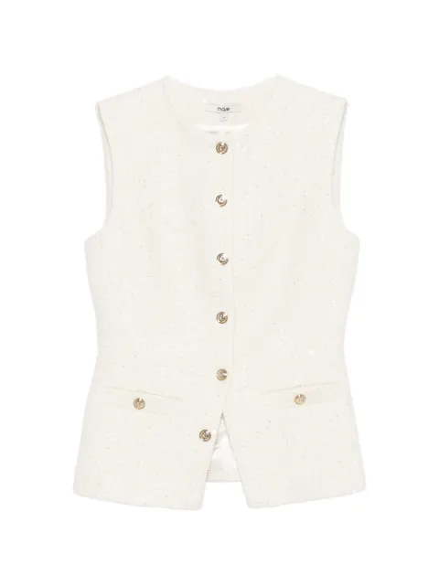 Maje sleeveless button-front top