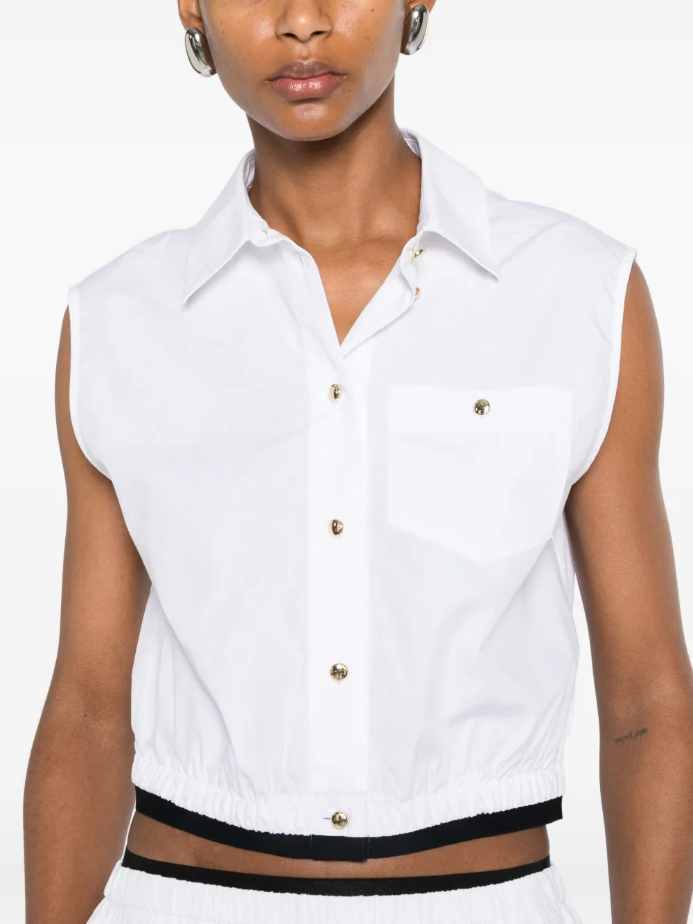 Maje Cropped poloshirt Wit