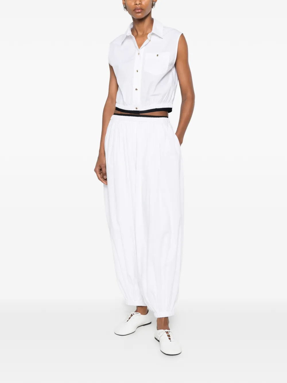Maje Cropped poloshirt Wit