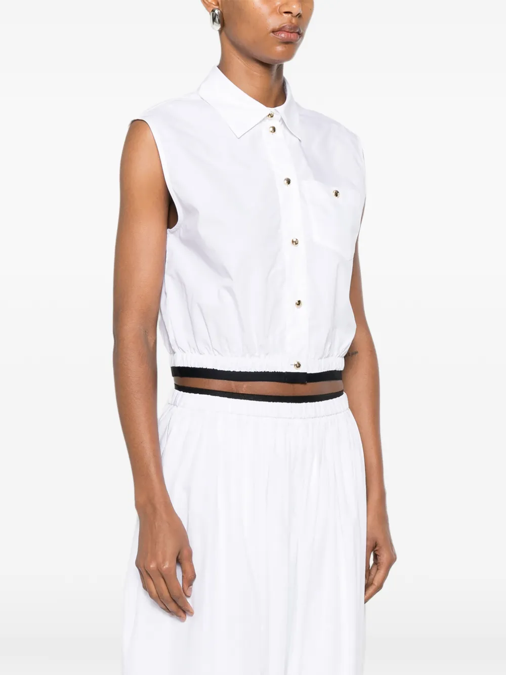 Maje Cropped poloshirt Wit