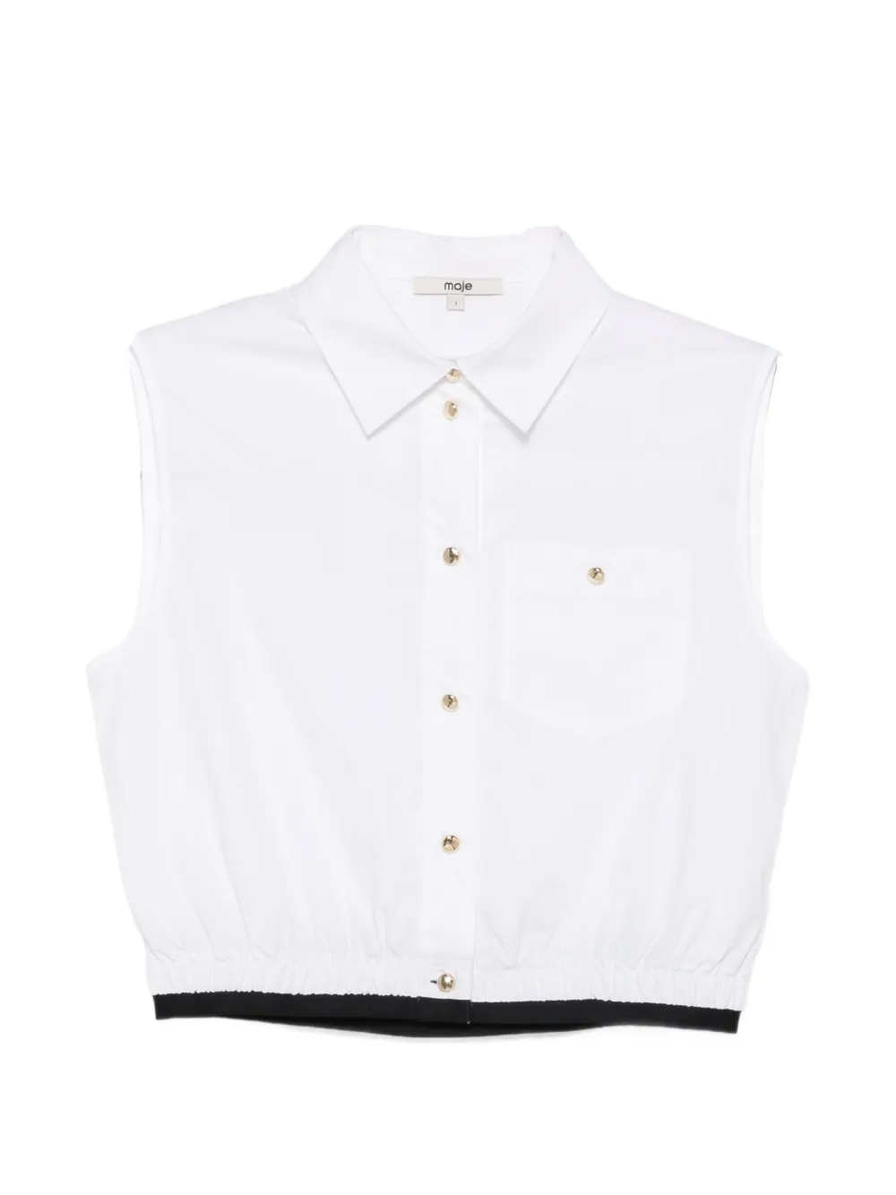 Maje Camicia smanicata crop - Bianco