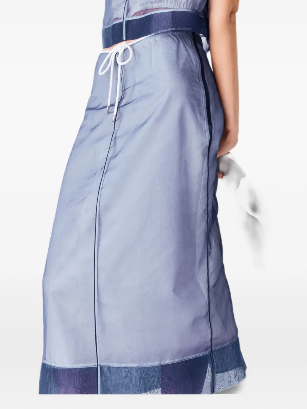 Maje x Blanca Miró straight midi-rok met trekkoord Blauw