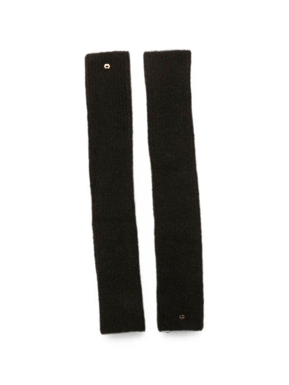 Maje ribbed fingerless gloves - Marrone