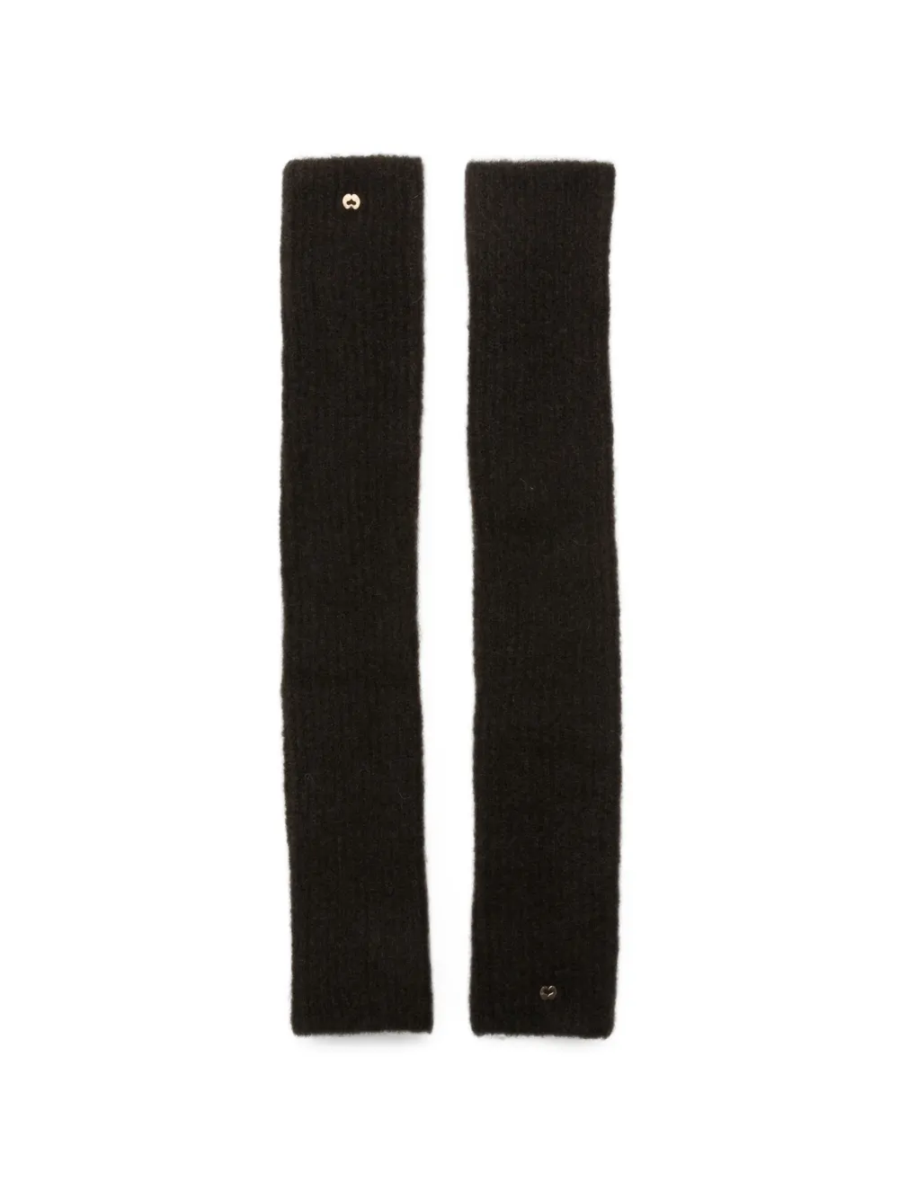 Maje ribbed fingerless gloves - Marrone